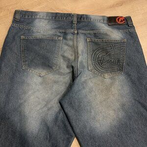 Y2K Ecko Unltd Athletic Jeans Men's Size 42x30 Dark Wash Blue Denim Relaxed